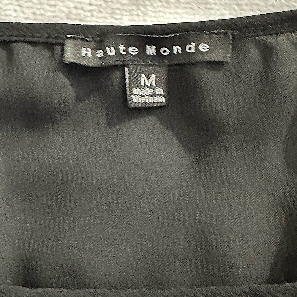 Haute Monde Black Ruffled Square-Neck Blouse - Picture 5 of 5